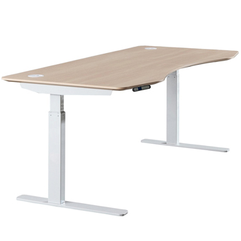 ApexDesk Elite Series Electric Height Adjustable Standing Office Desk with Light Oak Top