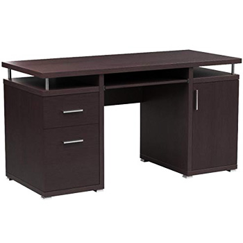 Coaster Home Furnishings Computer Desk with 2 Drawers and Cabinet Cappuccino