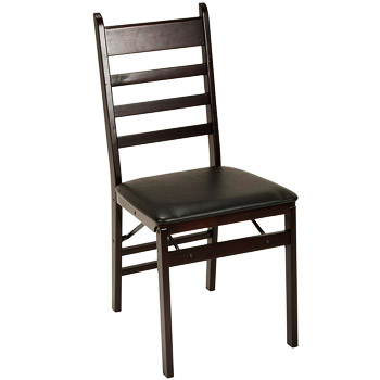 Cosco Wood Folding Chair with vinyl seat & Ladder Back