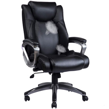 REFICCER Bonded Leather Office Chair Adjustable Built in Lumbar Support and Tilt Angle