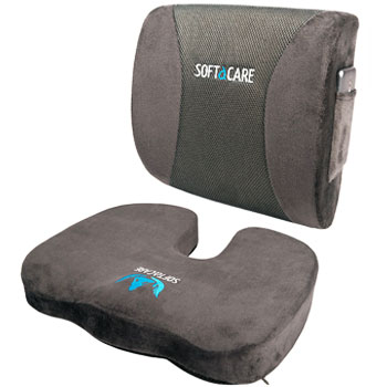 SOFTaCARE Seat Cushion Orthopedic Memory Foam and Lumbar Support Pillow