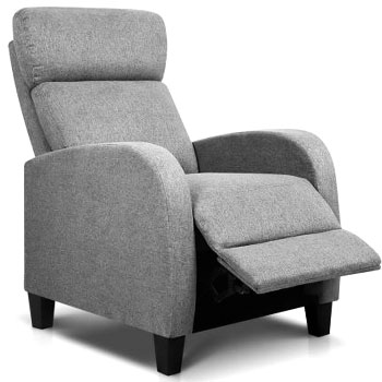 JUMMICO Fabric Recliner Chair, Adjustable Home Theater Seating